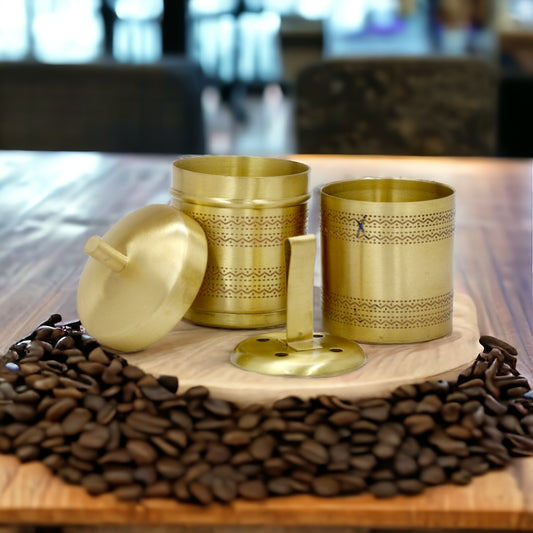 KUVI- Elephant Marathon Brass Coffee Filter – Brushed Finish 250 ML