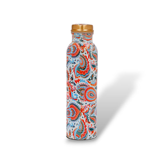 Kuvi's 1000ml Printed Copper Water Bottle features a modern, Leak-Proof design and offers Health Benefits (Design 05)