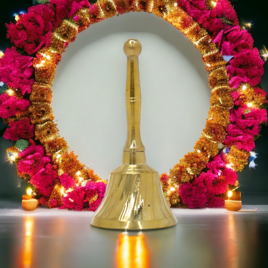 Kuvi Brass Puja Bell, Pooja Ghanti/Ghanta for Home and Temple, Prayer Bell, Pooja Mandir Bell, Pooja Hand Bell