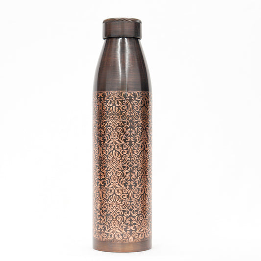 KUVI Copper Charge 1000ml Water Bottle 100% Pure Copper Water Bottle Leak Proof & Rust Proof for Home, School & Office (1000 ml) (Dr. Copper AE)
